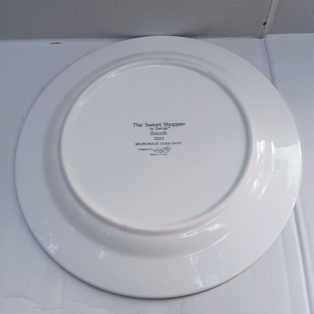 Vtg Sango The Sweet Shoppe Crepe Suzette Dinner Plate-3024-Floral-Geometric - Picture 4 of 5